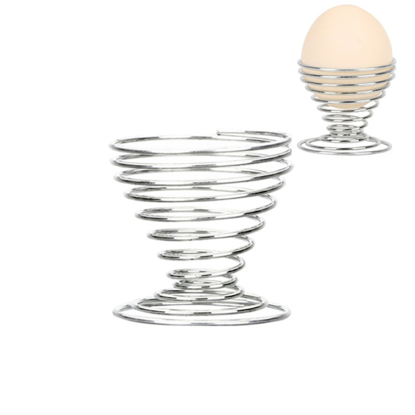 2 x Rustfrit Ståltråd Spiral Æggekopper
