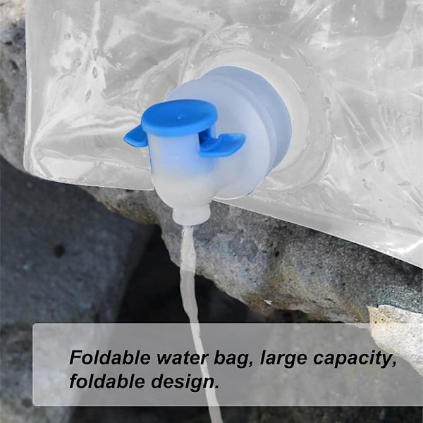 10L Bärbar Vattenpåse i Plast med Fällbar Behållare