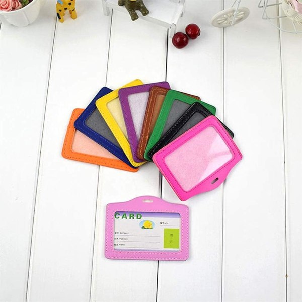 12 stk flerfargede kortholdere, uttrekkbart merke, ID-kortholder