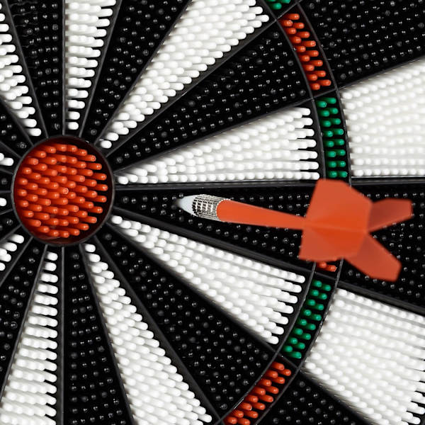 Piltavle 42 cm, myke dartpiler, 6 piler, barnevennlig
