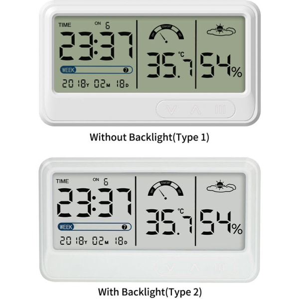 Digital hygrometer Elektronisk termohygrometer med LCD-display