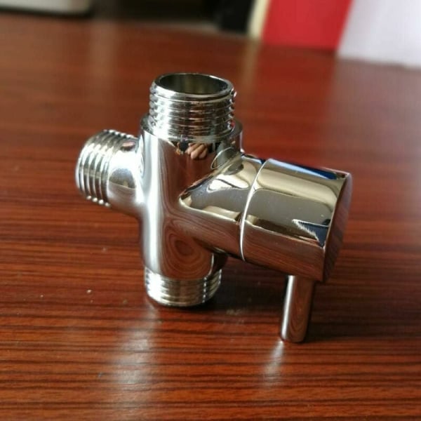 1 stk. afledningsventil, messinghane T-adapter krombad