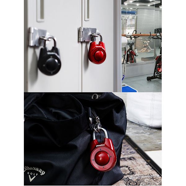 Punainen Master Lock -suuntalukko - lukko kuntosalille