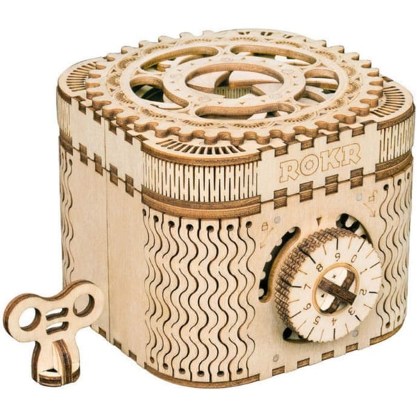 Trämodell 3D-pussel Treasure Box / Box, limlös 3D Wooden Me