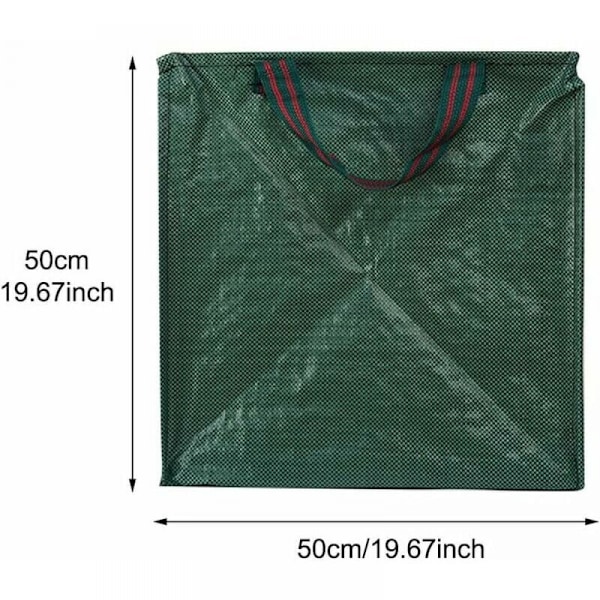 （Grønn 2 stk 50*50CM） Hage søppelposer med håndtak, Heavy Duty Blad