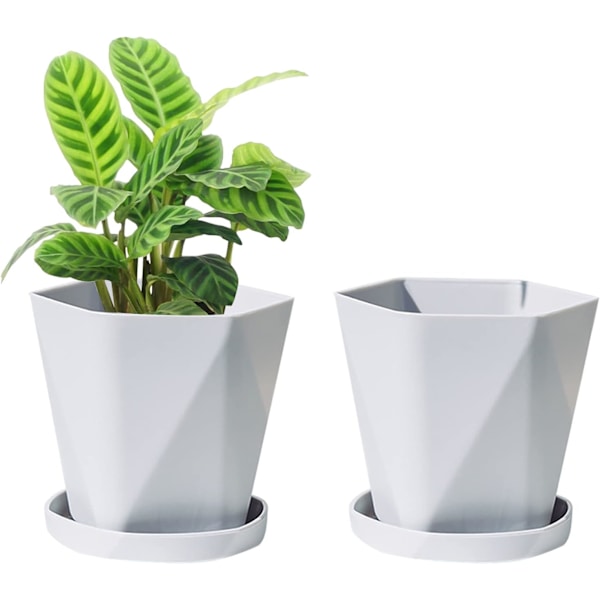 2 st trädgård blomkrukor, plast blomkrukor, nordisk stil, I
