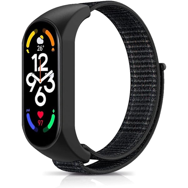 2 Nylonremmar kompatibla med Mi Band 7, mjuka justerbara sportremmar