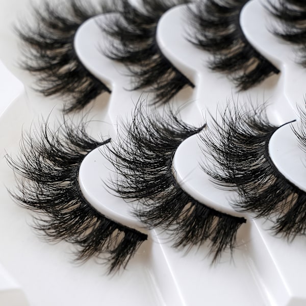 7 par falske øyevipper - 3D faux mink-Sort