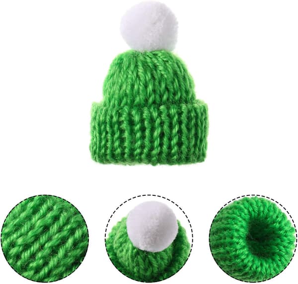 80 stk Mini strikkede julehatter Mini strikkede hatter Strikkede D