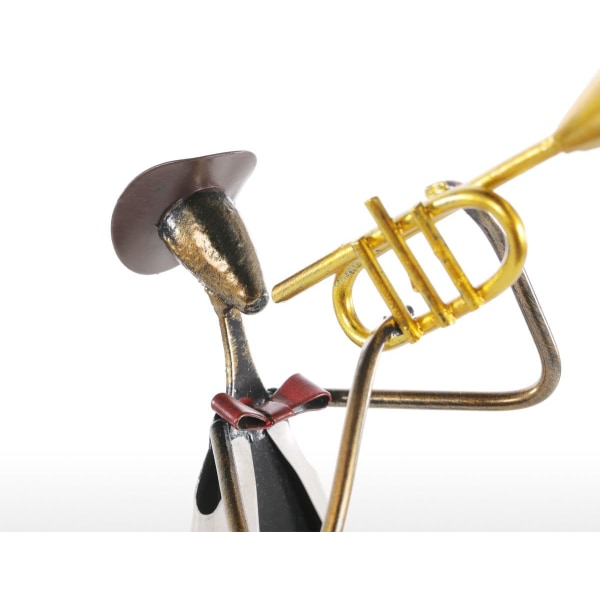 Cowboy Band Trumpet Trumpet Metall Järnskulptur Handgjord Bakning