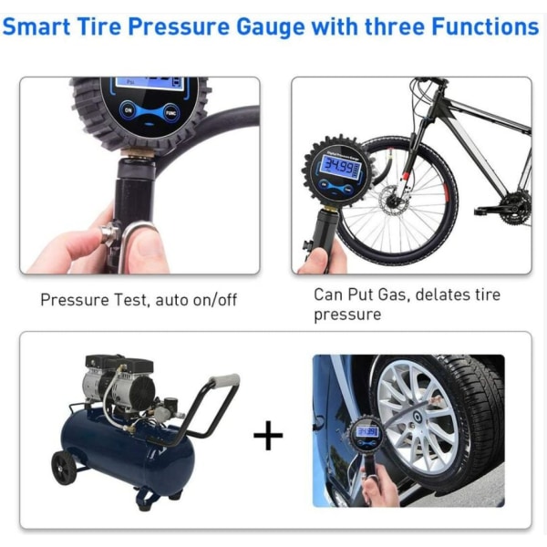 Digitalt däcktrycksmätare 250 PSI, hög precision digitalt däck P
