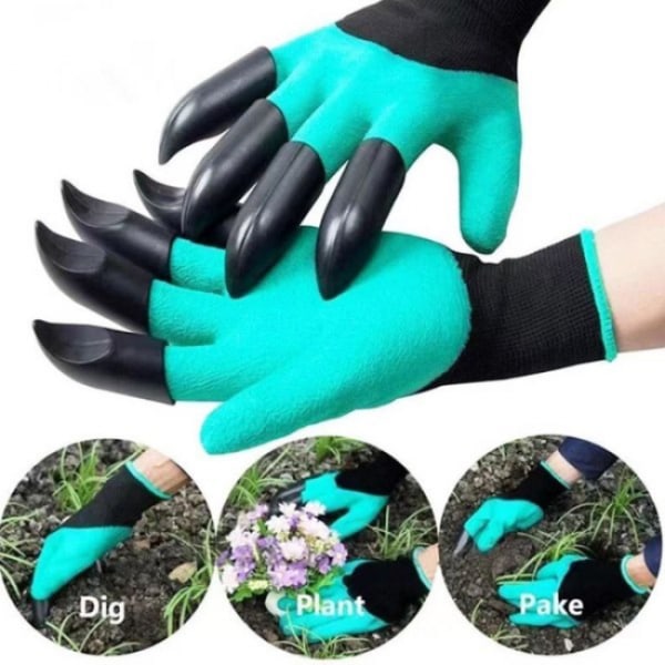 1 pari kynsiä puutarhanhoitokäsineitä mustia