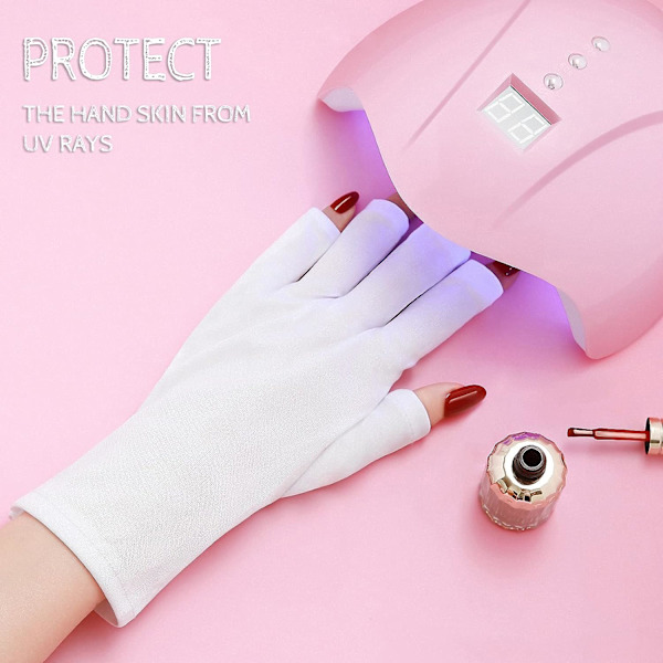 Nagelhandskar UV-skyddshandskar Fingerlösa handskar Manikyr Gel N