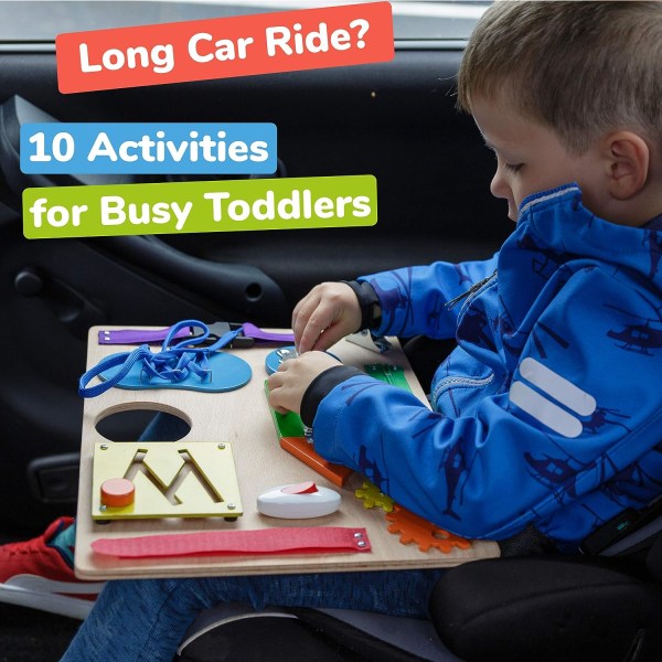 Busy Board Montessori - Aktivitetstavla för barn - Sensoriska leksaker i trä