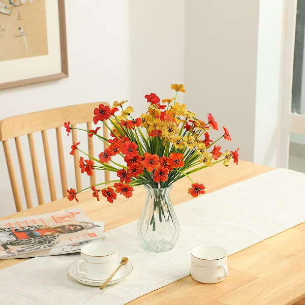 12 bundter UV-bestandige udendørs kunstige blomster til haver