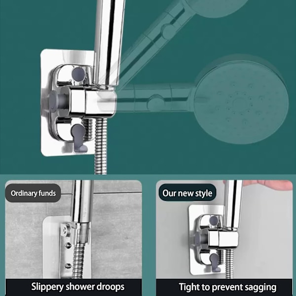 2 stk dusjhodebrakett, ABS-material borfri dusjhode