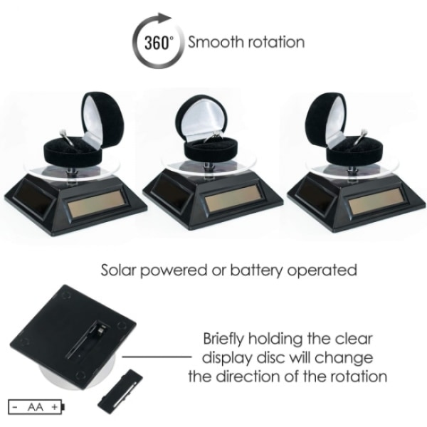 1 st guld) Svart batteridriven/soldriven roterande stativ för A