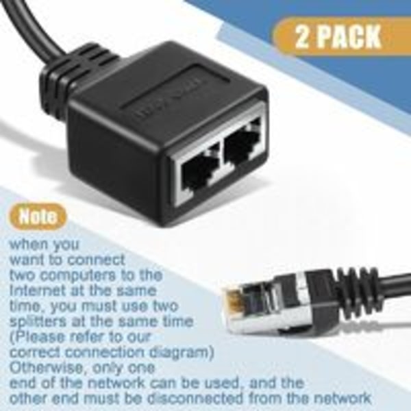 2 kpl RJ45 Ethernet-kaapeliverkon sovitinta Ethernet-jakajasovitin