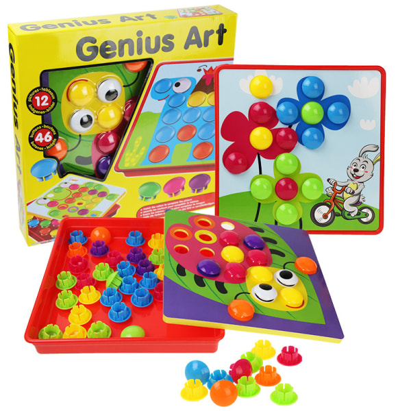 Mosaikk plug-in-spill, plug-in-spill for barn 2, 3, 4 år gamle, col