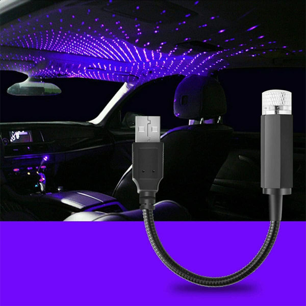 2 stk. USB-stjernelys-projektor, automatiske atmosfærelys LED-rom