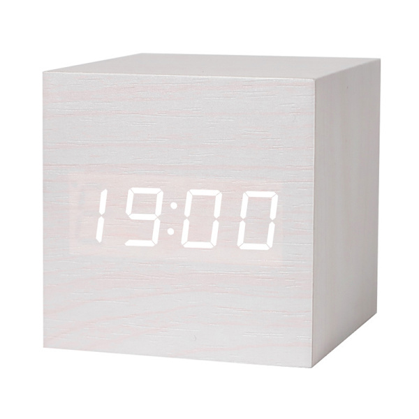 1 stk. tre LED digital vekkerklokke, digital kubisk klokke med