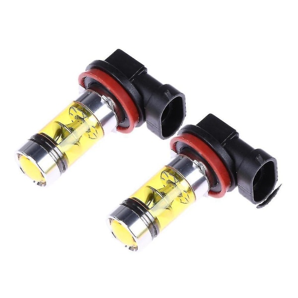 2 x LED-lys 100w H8/H11 Gule Tåkelys 2828 20led Hovedlys