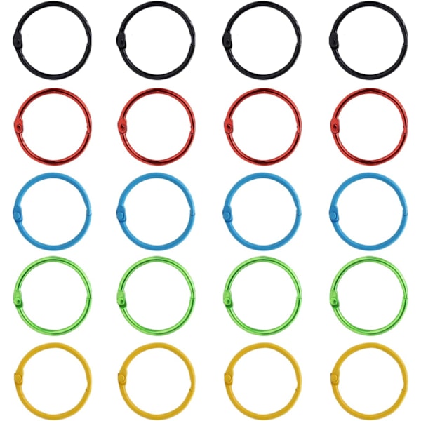 Bogring 45 mm Løsblade Metal Farvebundet Ringring til Scrapb