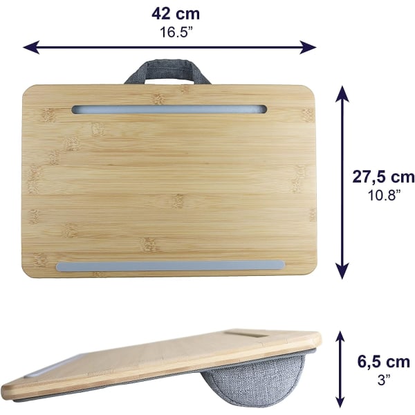 Bærbar computerbakke med pude, bærbar computer knæpude, tablet computer seng, B