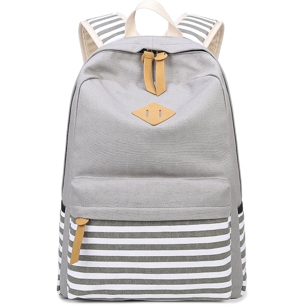Causal Canvas Stripe Ryggsäck Söt Tonårsryggsäckar För Flickor Skola