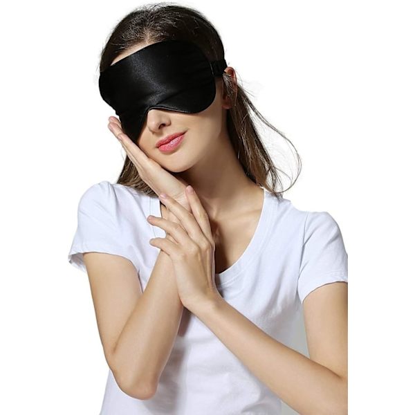 Silkesömnmask för män och kvinnor, mjuk och bekväm sovmask
