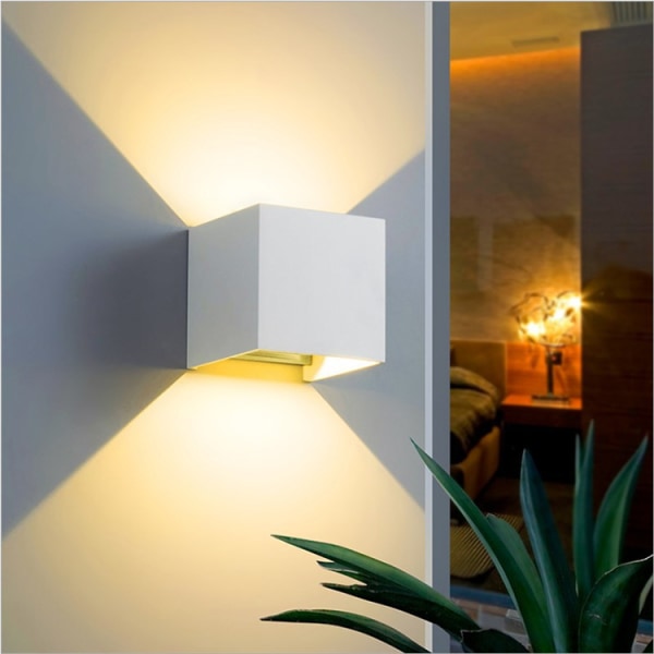 Hvid 6W, 1 pakke LED indendørs udendørs væglampe Moderne udendørs væg