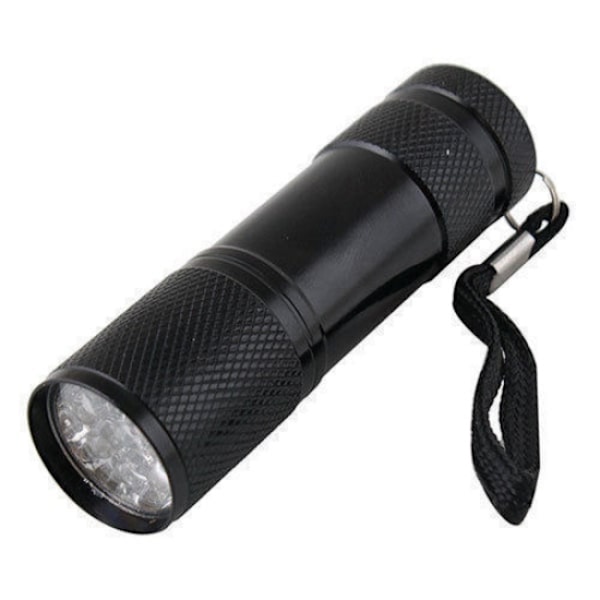 1 st 9x UV LED - Praktisk & Liten UV Ficklampa Svart