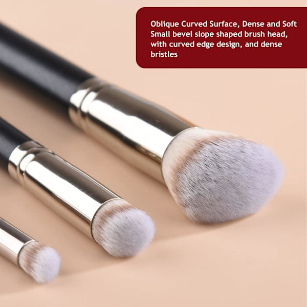 Øjenconcealerbørste, foundationbørste, 3 stk. makeupbørster, C