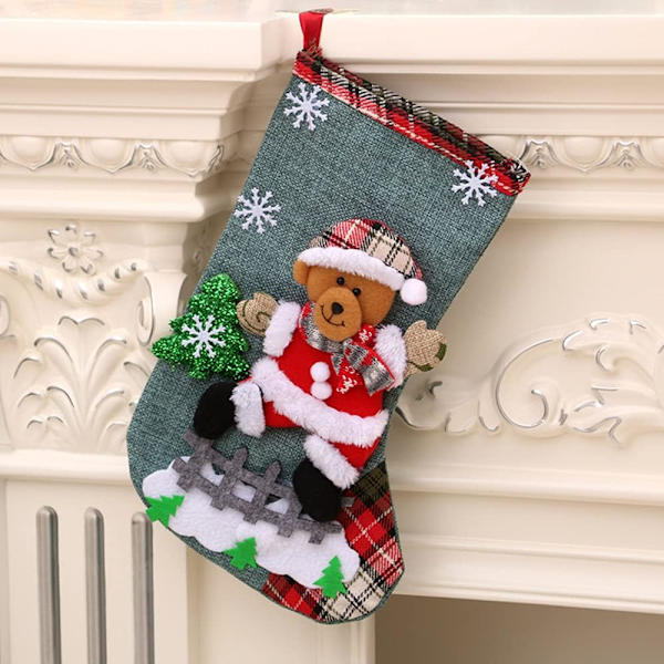Julstrumpor, 3 stycken julstrumpor Deco, hängande jul