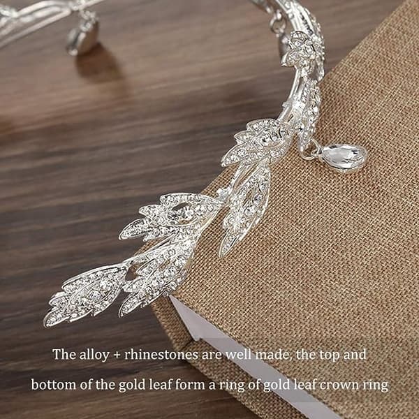 Rhinestone Crystal Tiara, Bryllups Tiara, Rhinestone Blad Krone Cr