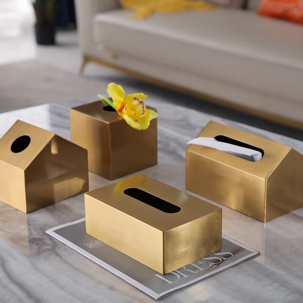 Stor rektangulær metal tissueboks - praktisk tissue dispenser f
