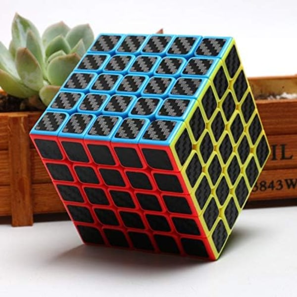 5x5x5 Speed ​​Cube,Smooth Magic Carbon Fiber Sticker Speed ​​Cube