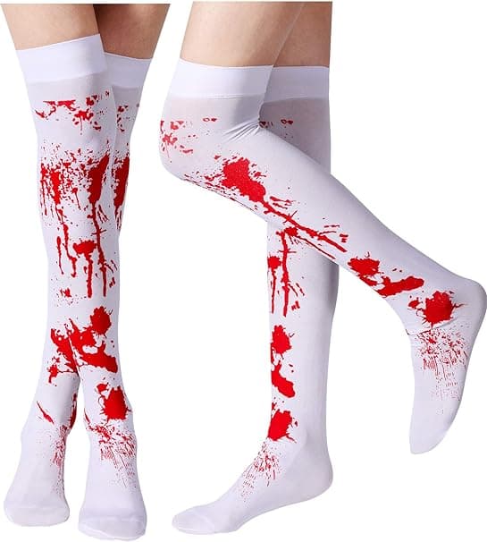 Blanc blodflekket femmes Halloween cosplay bas, 2 høye bas