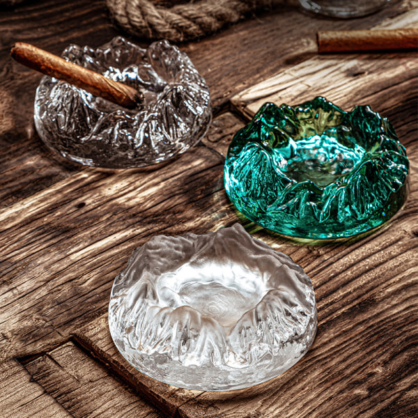 Läpinäkyvä Green Crystal Glass -tuhkakuppi Toimistohotelli High Beauty