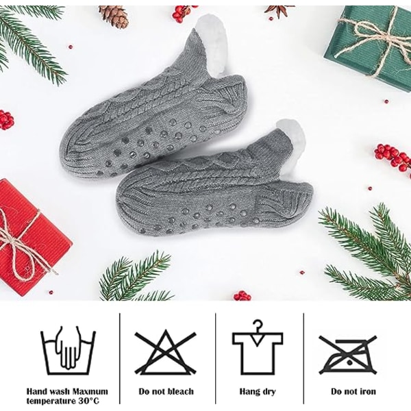 Tøfler Tøfler Kvinder Mænd-Tøffel Strømper, Tøffel Strikket Fleece