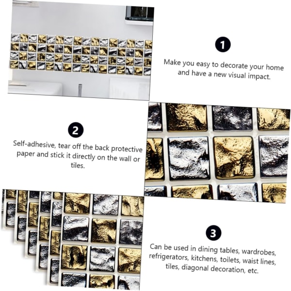 10 stk. Simulerte flis klistremerker Flis Backsplash Flis Trim Furni