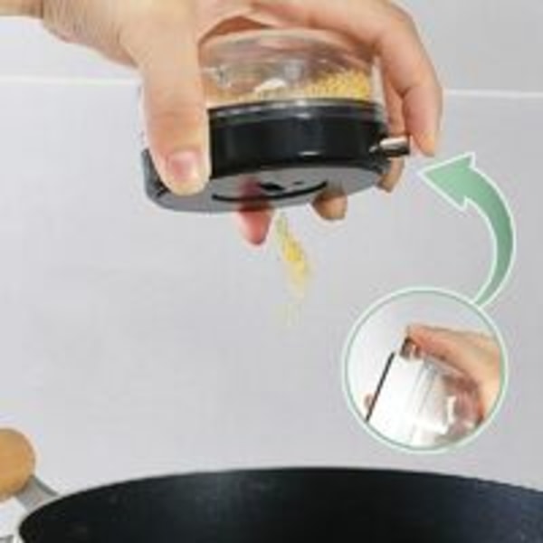 Musta-magneettiset maustepurkit Magneettinen maustepurkki tarroilla Spice