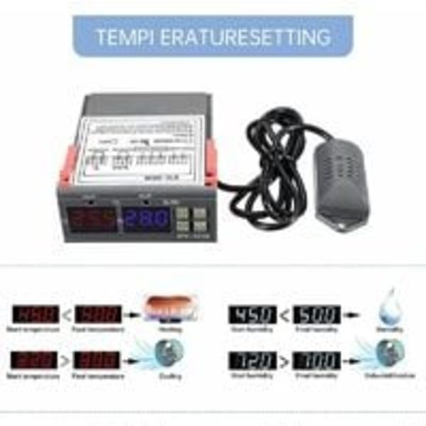 STC-3028 Digitaalinen lämpötila- ja kosteusohjain 110-220V Humidif