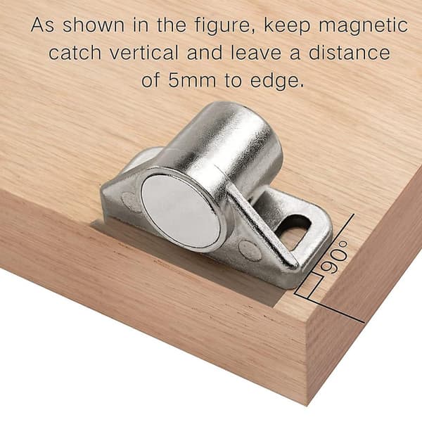 Magnetisk skåpdörrlås med magnet i nickelfärg för skåp