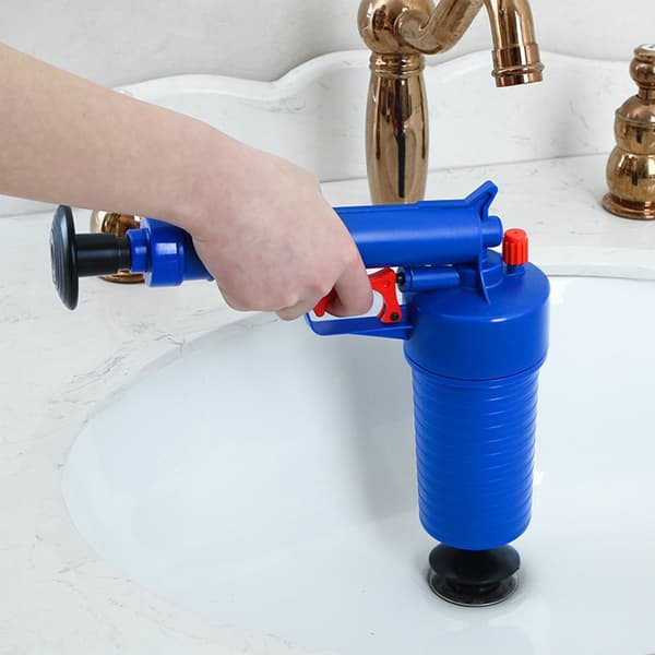 Trykluftventil med dedikeret WC-adapter, toiletafklogger,