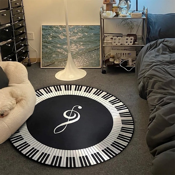 (100x100cm) Super Mjuk Modern Inomhusmatta Vit Matta Musik S