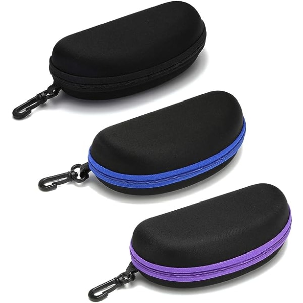 Sunglasses Case,(3 Pack) Portable Travel Zipper Eyeglasses Frame