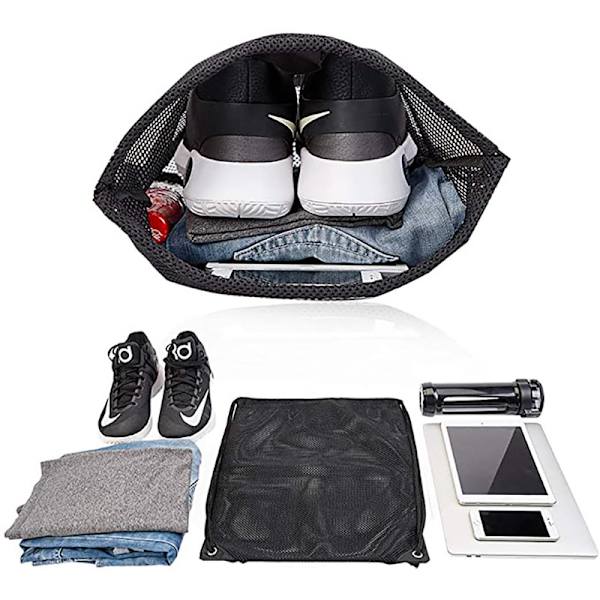 (45×40) Mesh Ryggsekk, Mesh Strandveske, Nylon Mesh Bag, Trekkstreng