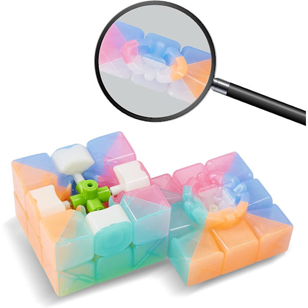 1 st (Jelly Color) 3x3 Rubiks kub, färgglad hastighetskub 3x3