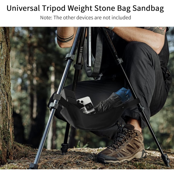 Tripod Vægt Sandbag Sort Holdbar Tripod Stenpose Universal Li